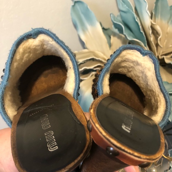 Miu Miu Vintage 90’s wooden Boho Platform Clogs - Picture 13 of 14